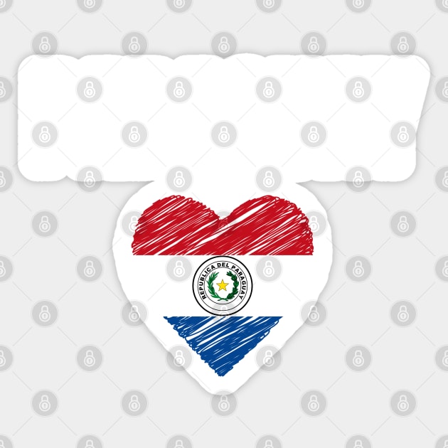 Paraguay flag, Paraguay heart Sticker by eka123